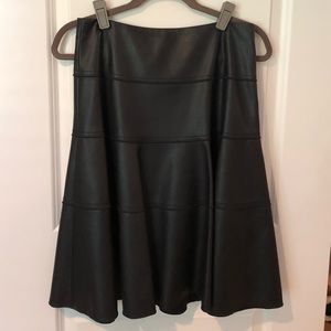 Rebecca Taylor Vegan Leather Flounce Skirt